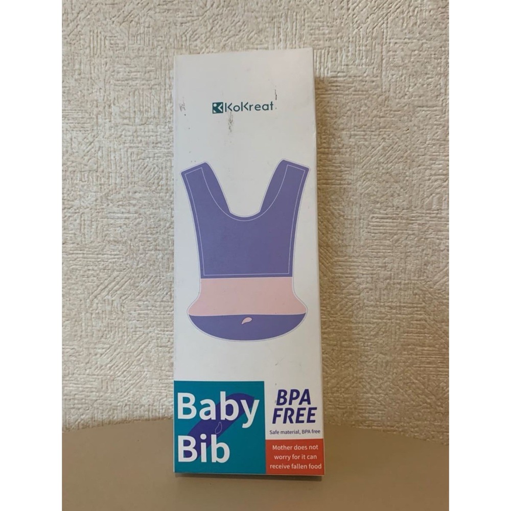 KokKreat Baby Bib – BPA Free, Waterproof, with Food Catcher‎ Pocket – Brand New